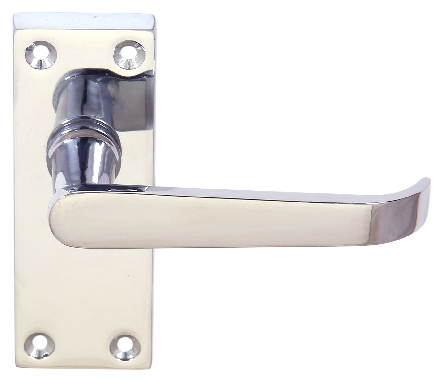 Victorian Straight Chrome Latch Door Handle - 1 Pair