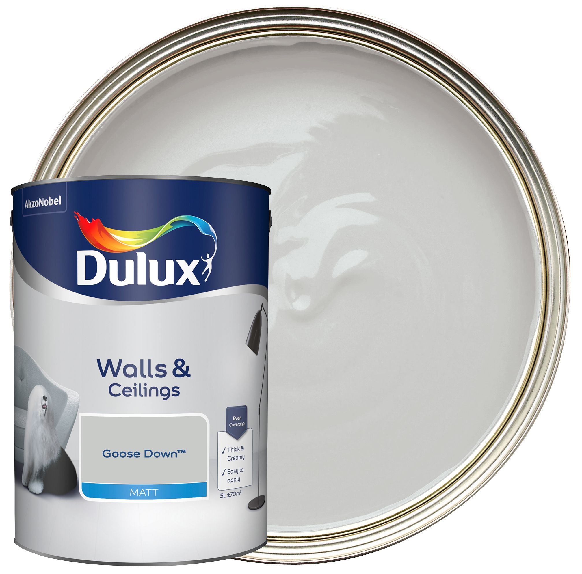 Dulux Matt Emulsion Paint - Goose Down - 5L