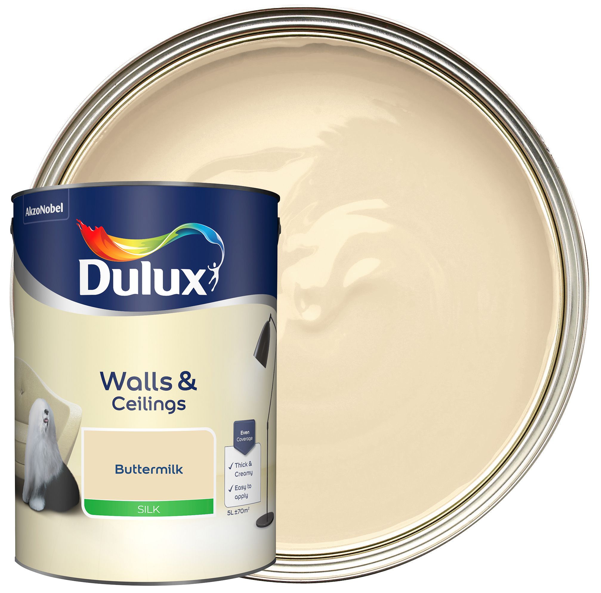 Dulux Silk Emulsion Paint - Buttermilk - 5L