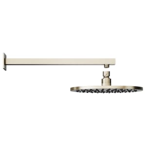 Hadleigh 250mm Wall Mounted Round Shower Head with Square Arm - Brushed Nickel