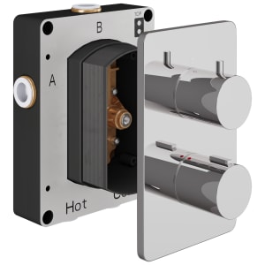 Hadleigh Concealed 1 Outlet Round Thermostatic Shower Valve - Chrome