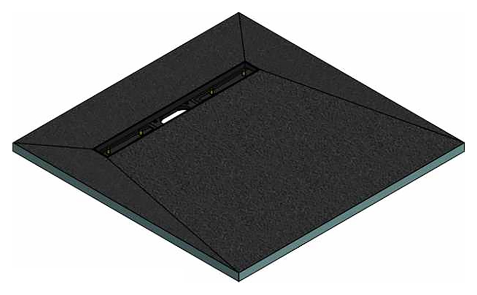 Wickes Linear 30mm Wetroom Shower Tray with 600mm End Drain Level Access - 900 X 900mm