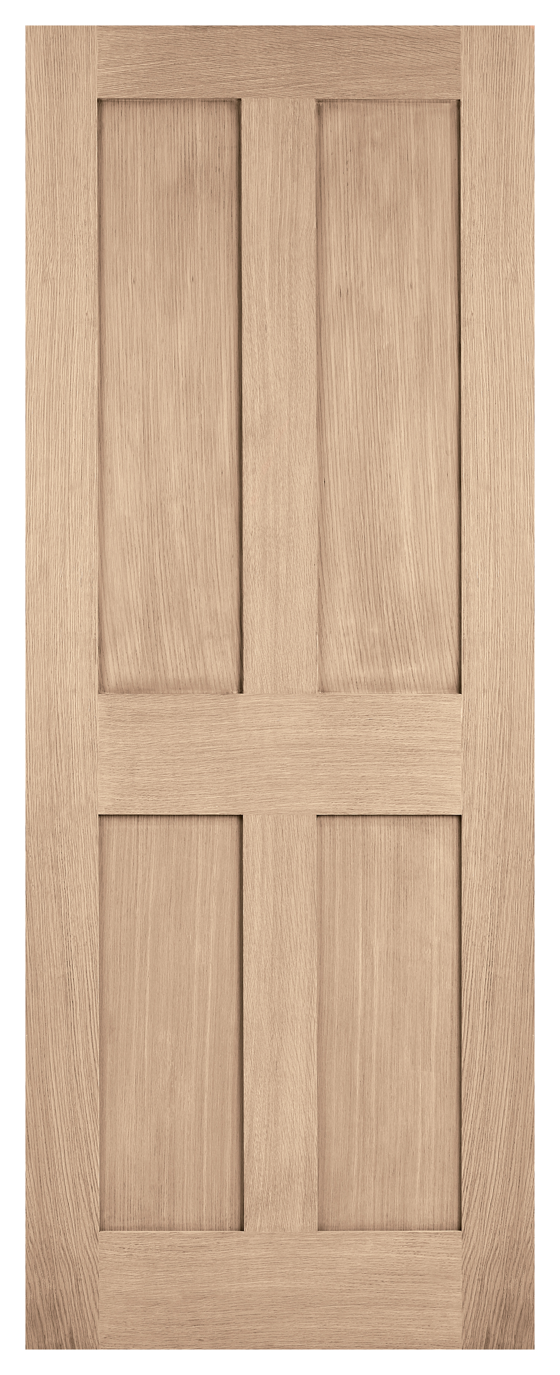LPD Internal London 4 Panel Unfinished Oak FD30 Fire Door - 1981 mm
