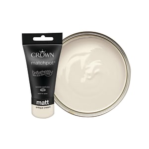 Crown Matt Emulsion Paint Tester Pot - Antique Cream - 40ml