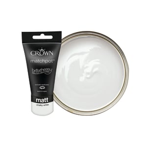 Crown Matt Emulsion Paint Tester Pot - Chalky White - 40ml