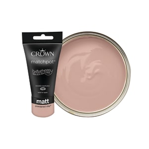 Crown Matt Emulsion Paint Tester Pot - Powdered Clay - 40ml