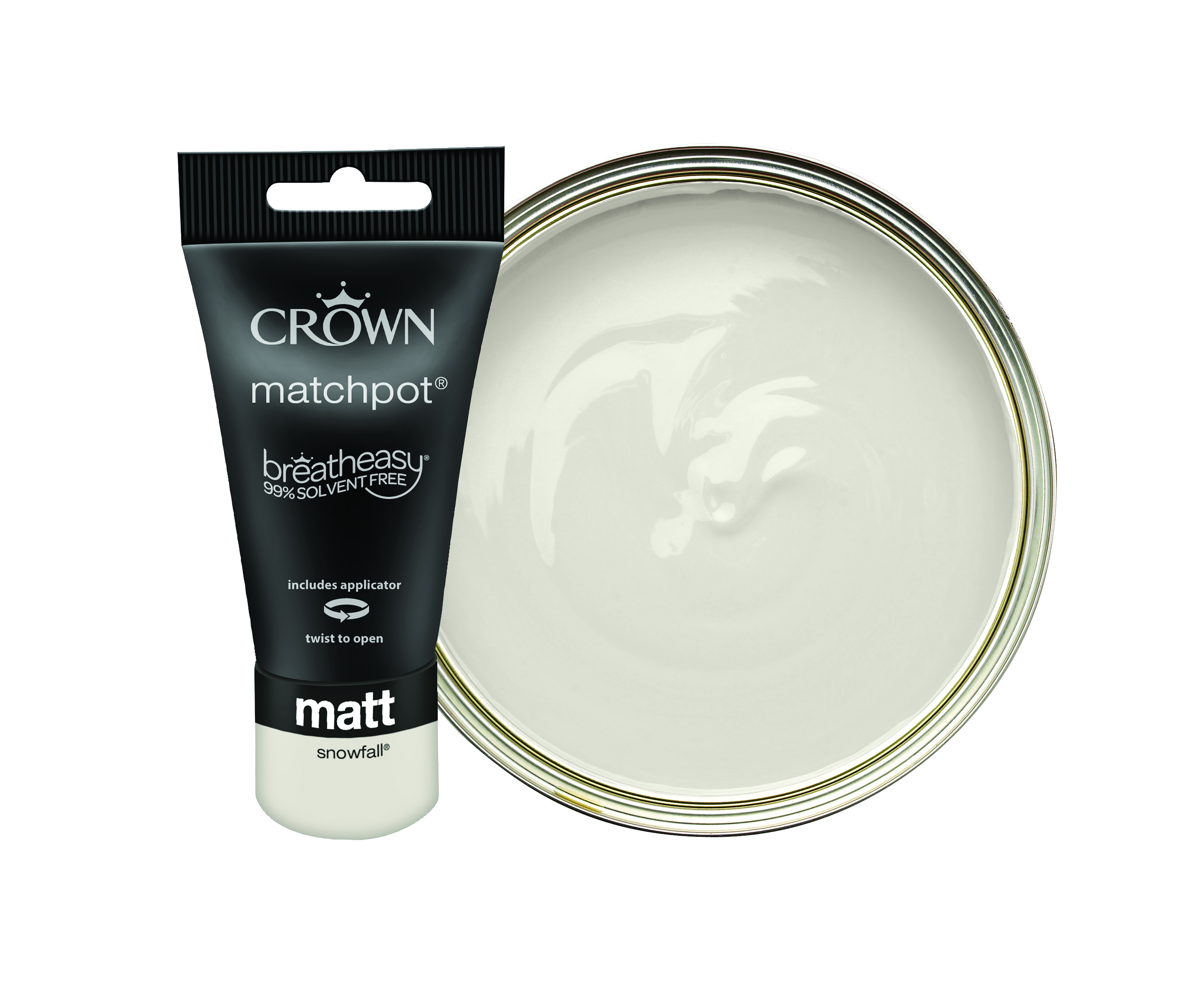 Crown Matt Emulsion Paint Tester Pot - Snowfall - 40ml