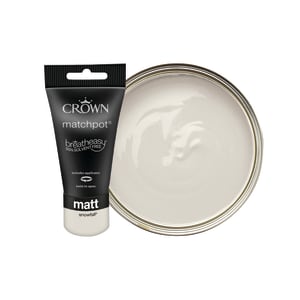 Crown Matt Emulsion Paint Tester Pot - Snowfall - 40ml
