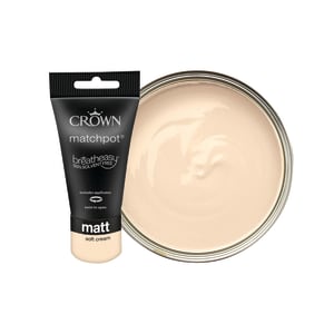 Crown Matt Emulsion Paint Tester Pot - Soft Cream - 40ml