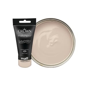 Crown Matt Emulsion Paint Tester Pot - Toasted Almond - 40ml