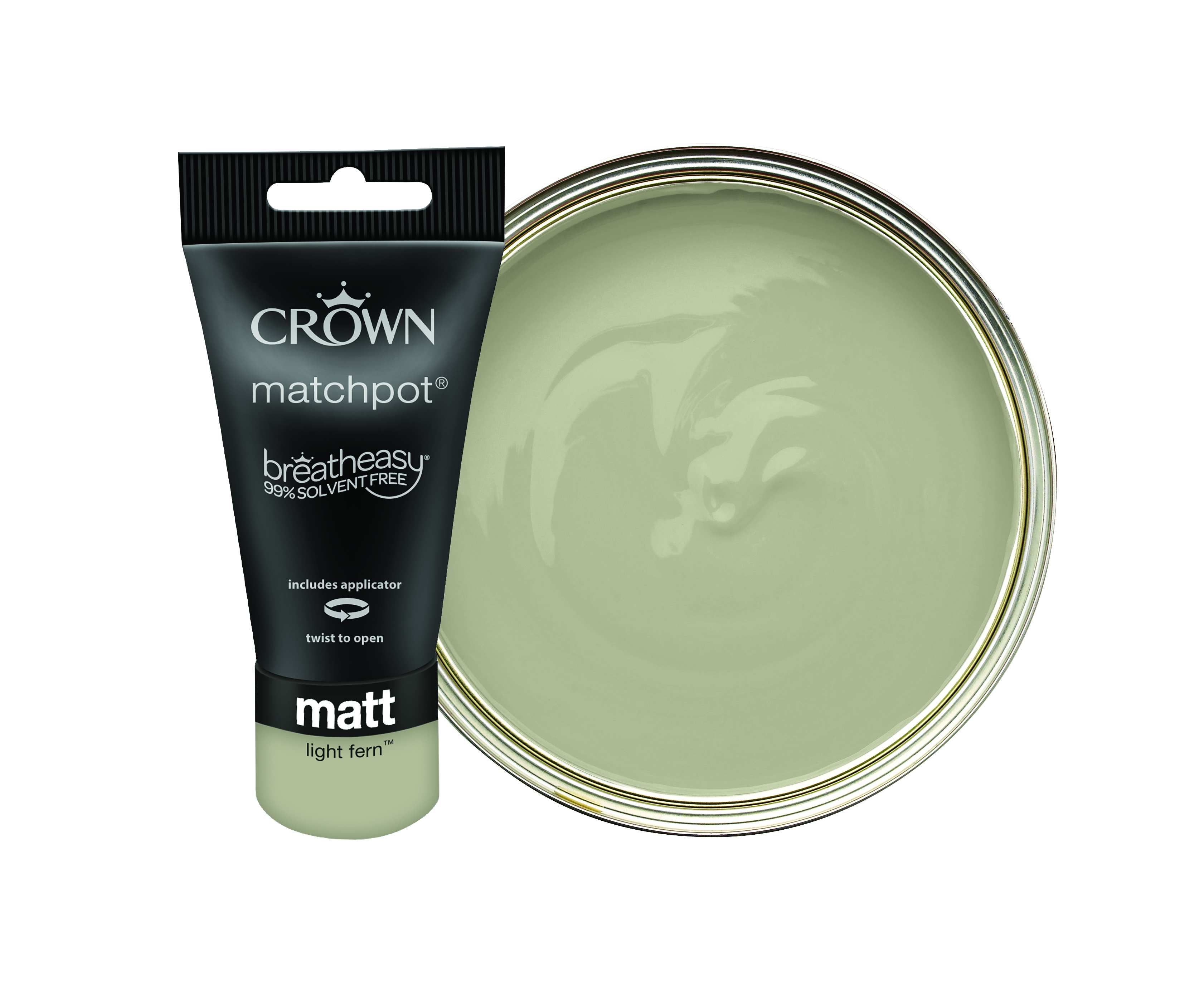 Crown Matt Emulsion Paint Tester Pot - Light Fern - 40ml