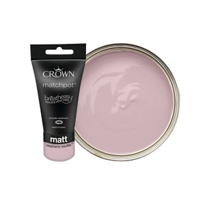 Crown Matt Emulsion Paint Tester Pot - Raspberry Souffle - 40ml