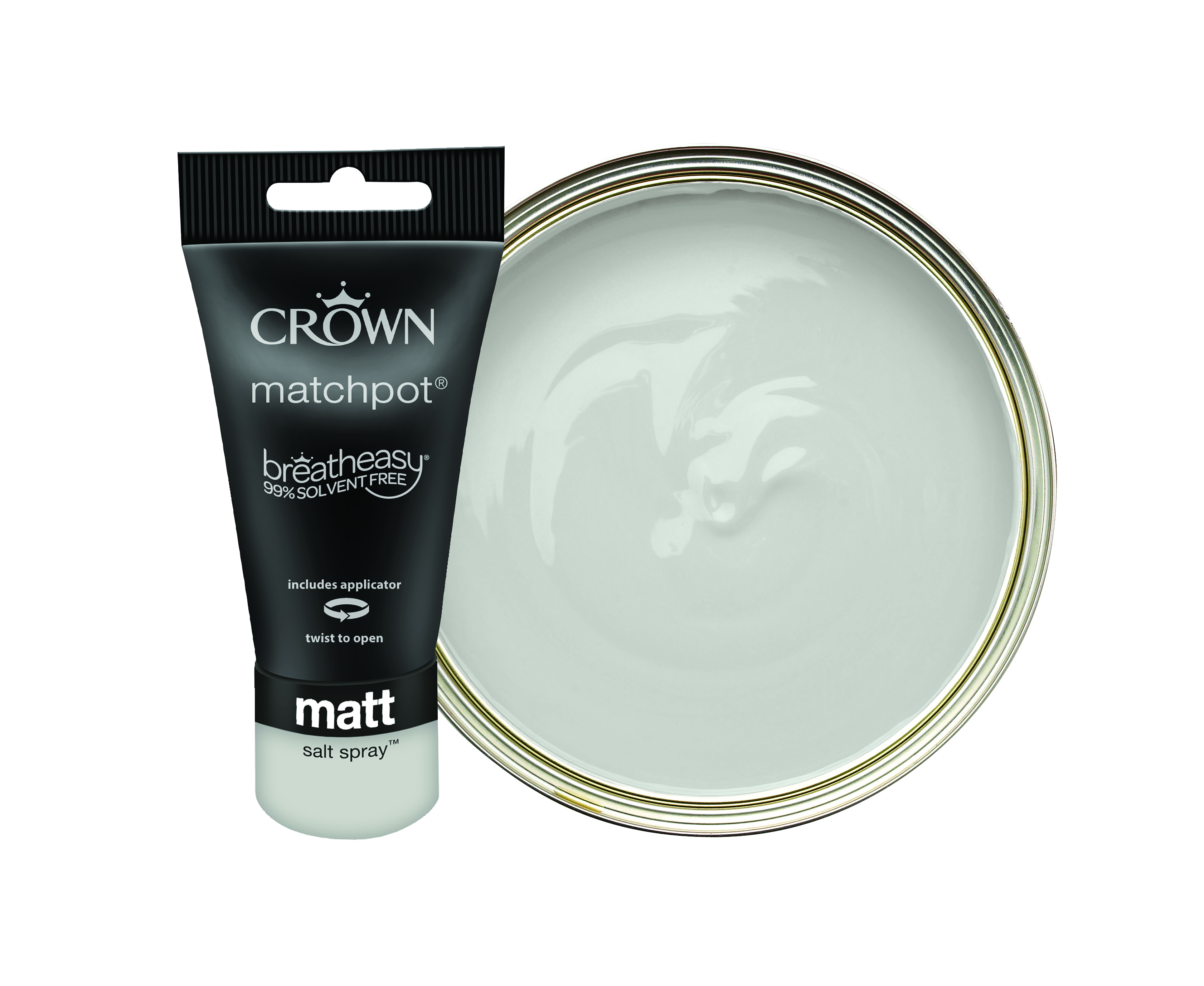 Crown Matt Emulsion Paint Tester Pot - Salt Spray - 40ml