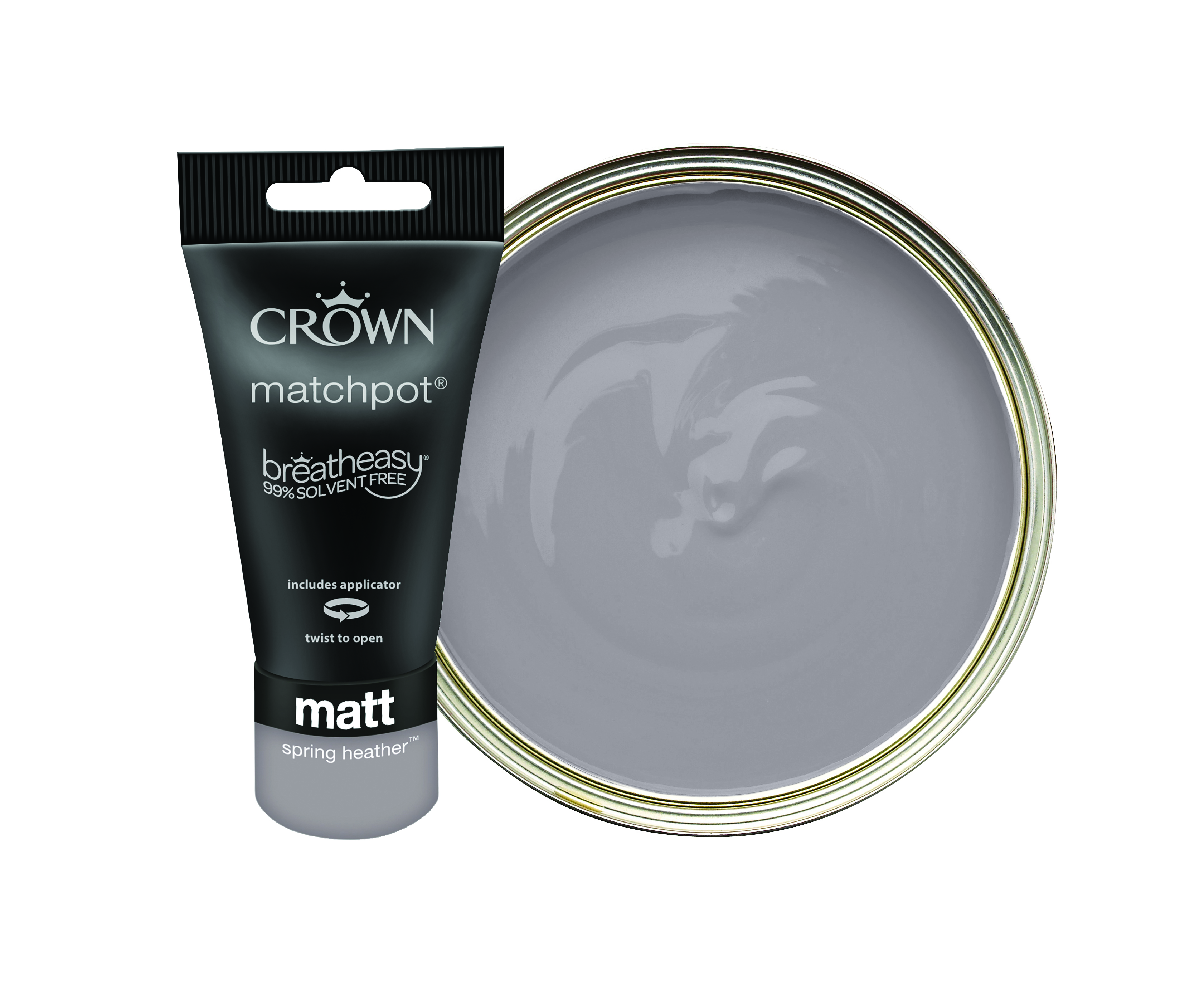 Crown Matt Emulsion Paint Tester Pot - Spring Heather - 40ml