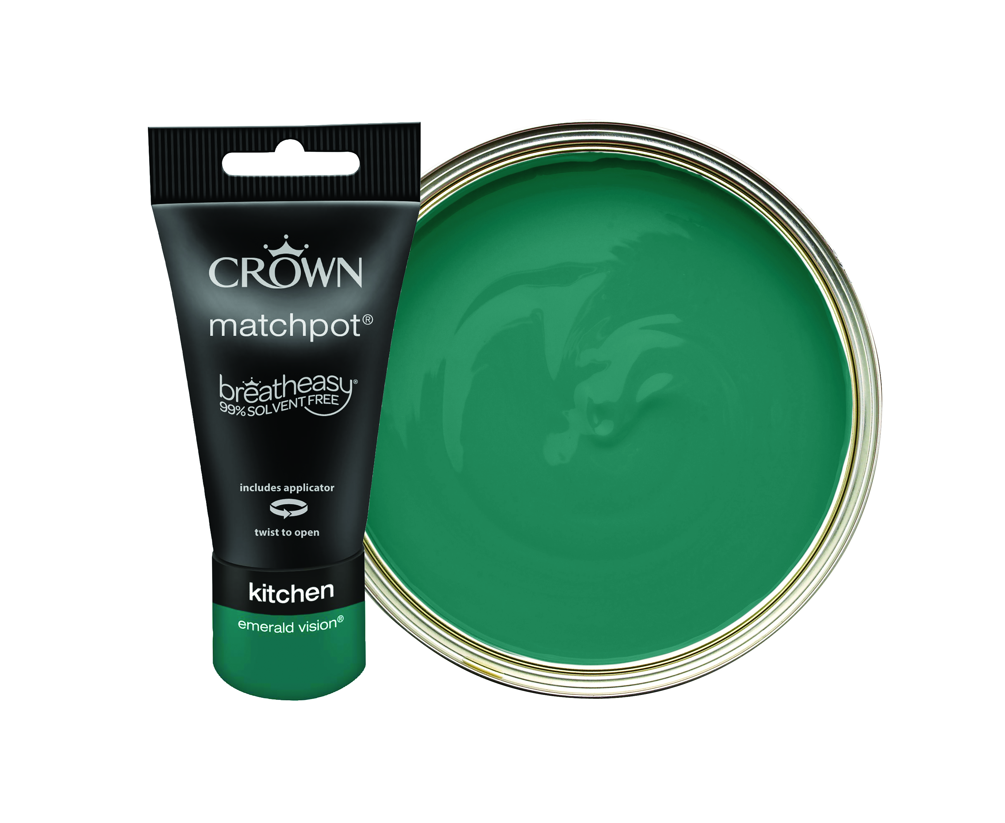 Crown Easyclean Matt Emulsion Kitchen Paint Tester Pot - Emerald Vision - 40ml