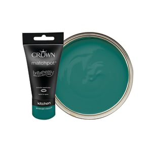 Crown Easyclean Matt Emulsion Kitchen Paint Tester Pot - Emerald Vision - 40ml
