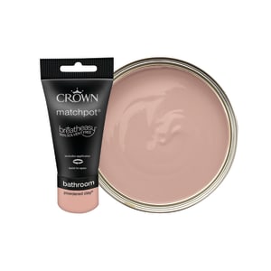Crown Easyclean Midsheen Emulsion Bathroom Paint Tester Pot - Powdered Clay - 40ml