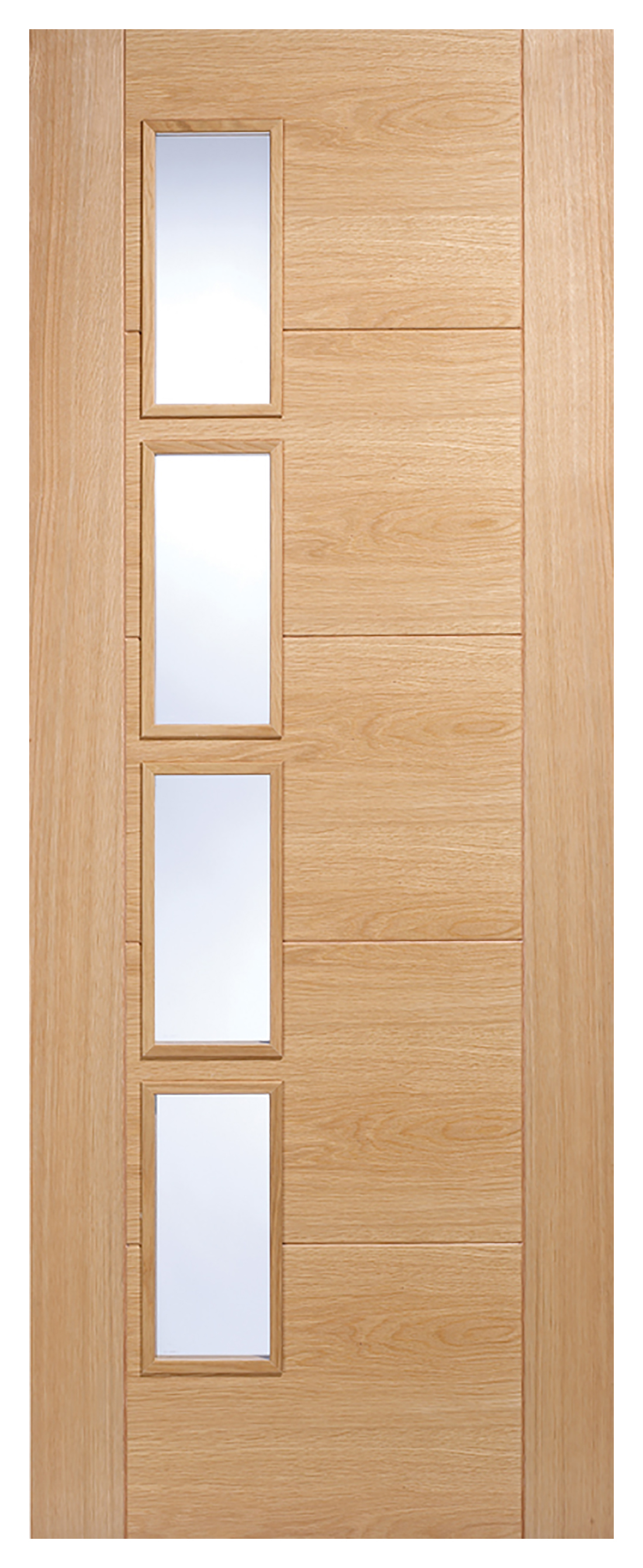 LPD Internal Vancouver Clear Glazed Offset Pre-Finished Oak Door - 2040mm