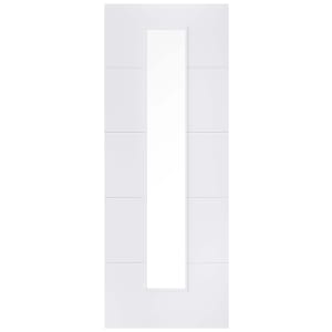 LPD Internal Santandor Clear Glazed Primed White Door - 2040mm