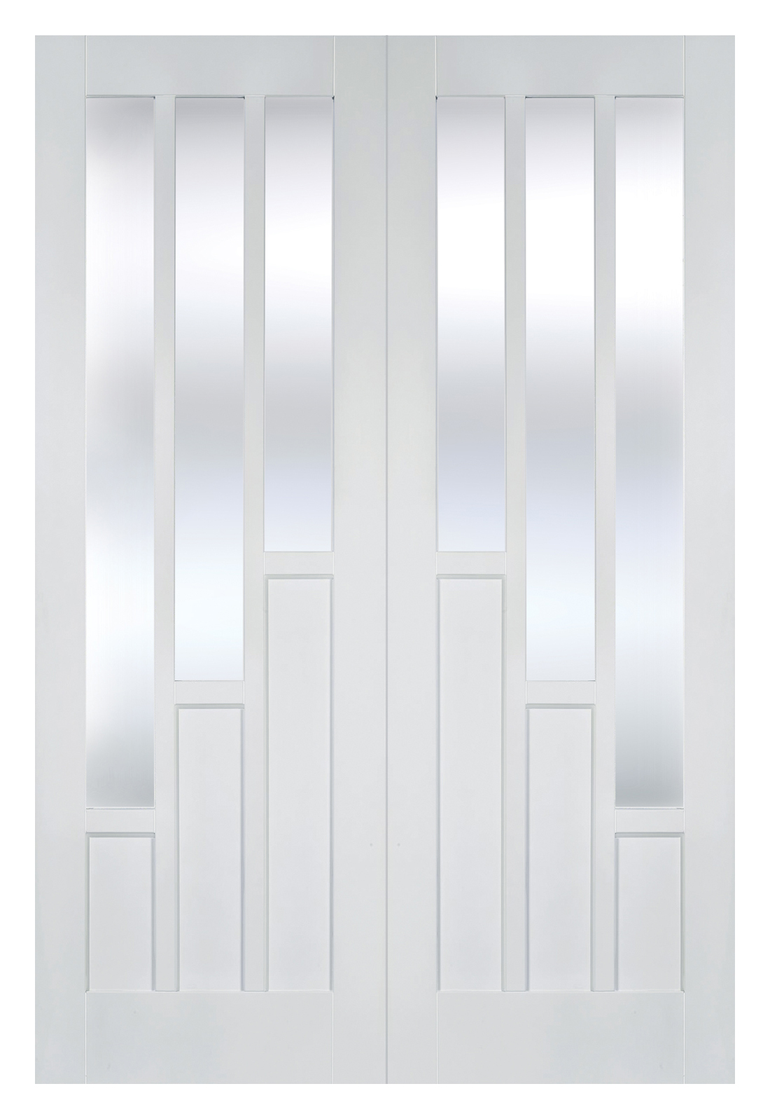 LPD Internal Coventry Pair Clear Glazed Primed White Door - 1981mm