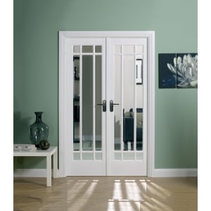 LPD Internal Manhattan White Primed Glazed Room Divider - 2031mm