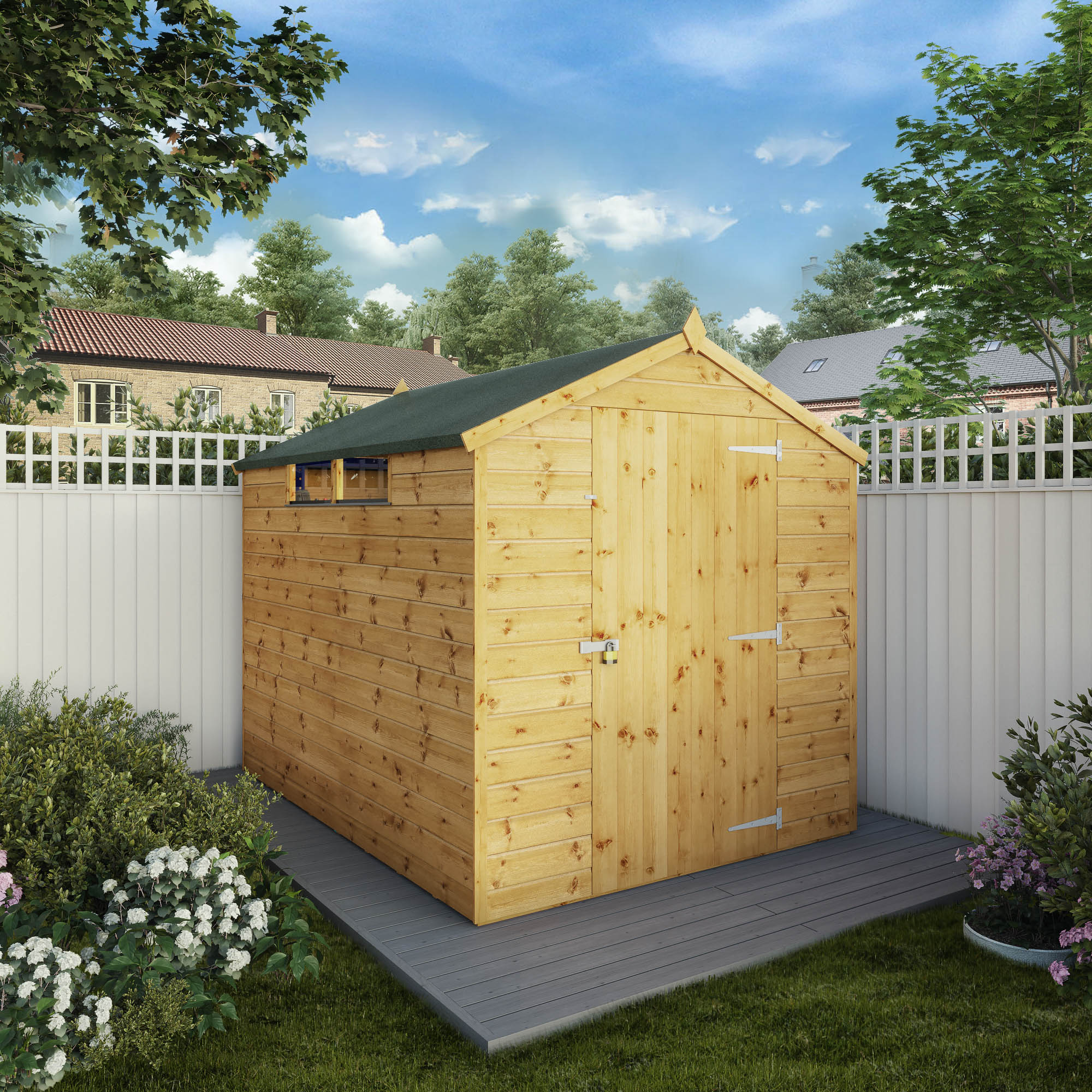 Mercia Shiplap Security Apex Timber Shed - 8 x 6ft
