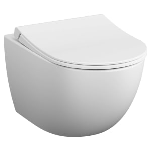 VitrA Norden Easy Clean Wall Hung Toilet Pan & Soft Close Slim Seat - Matt White