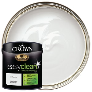 Crown Easyclean Matt Emulsion Paint - Chalk White - 2.5L