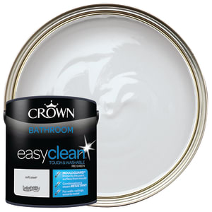 Crown Easyclean Mid Sheen Emulsion Bathroom Paint - Soft Steel - 2.5L