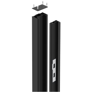 Readymade Black Aluminium Surface / Sunken Pedestrian Gate Receiver Post - 80 x 50 x 2000mm