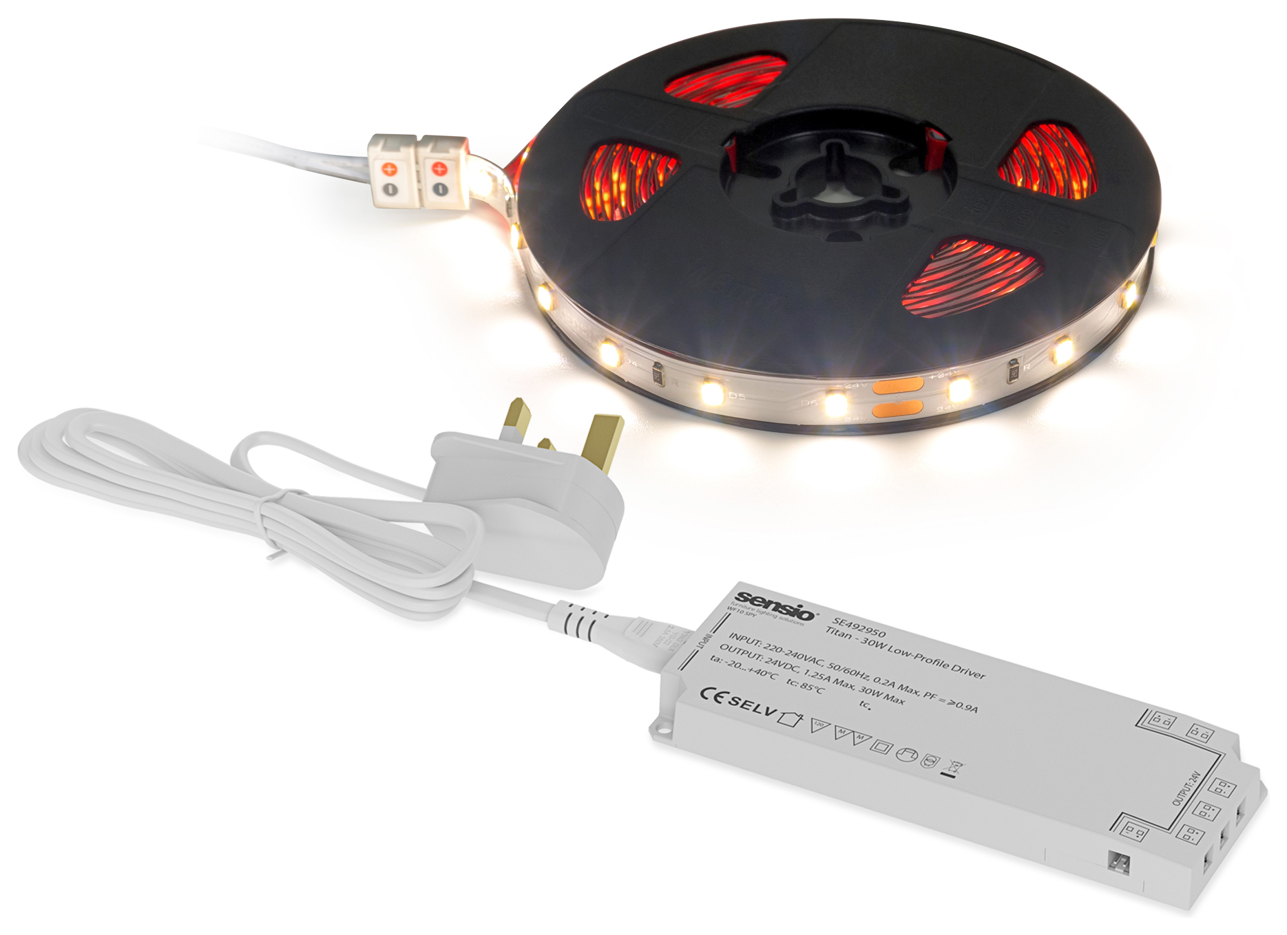 Sensio Dart 5m Natural White Flexible LED Strip Light Kit