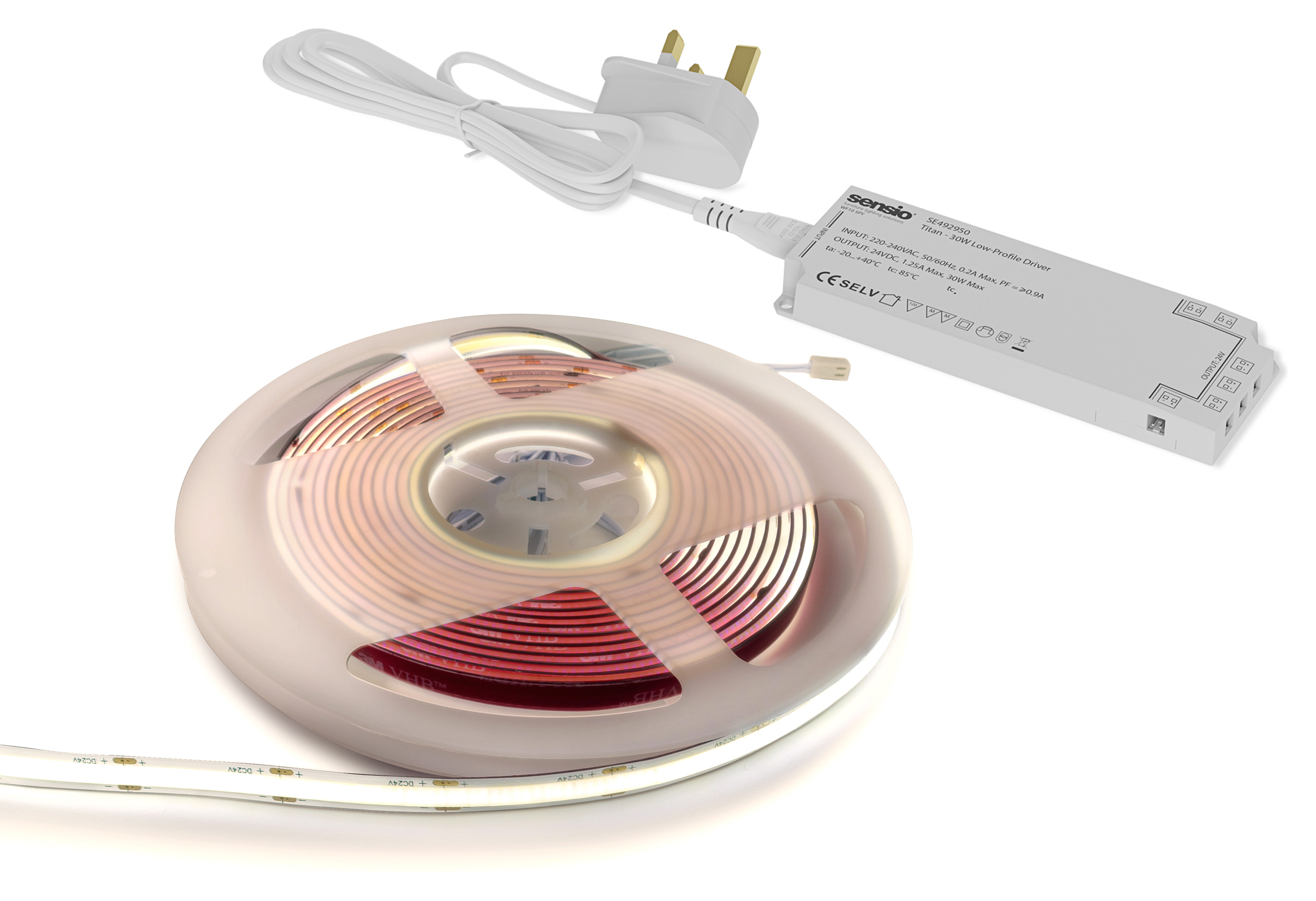 Sensio Polar 30W Natural White Flexible LED Dimmable Strip Light Kit - 5m