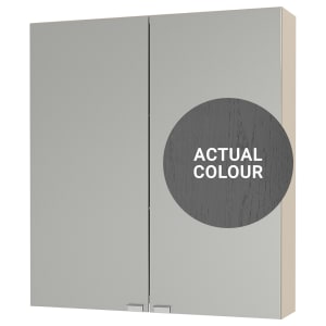 Duarti By Calypso Highwood 600mm Slimline Mirrored 2 Door Wall Hung Unit - Panther Grey