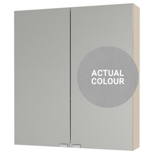 Duarti By Calypso Highwood 600mm Slimline Mirrored 2 Door Wall Hung Unit - Fossil Grey