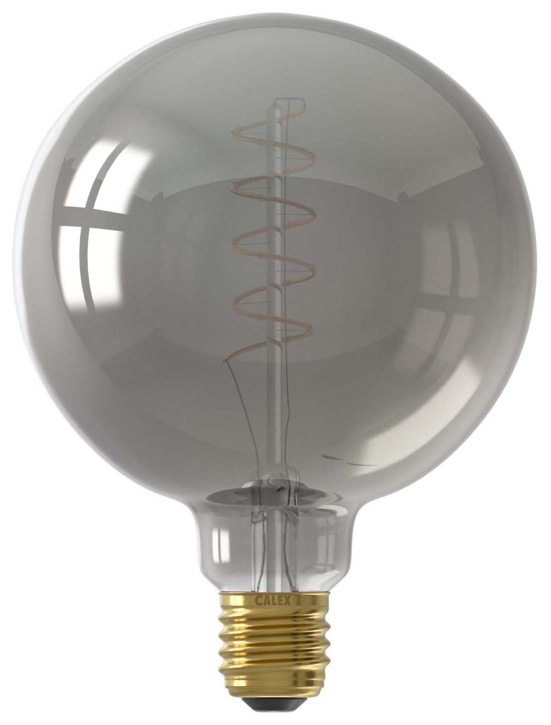 Calex Standard Filament Globe E27 4W Dimmable Light Bulb - Silver