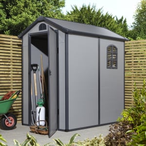 Rowlinson Airevale Light Grey Apex Plastic Shed without Floor - 4 x 6ft