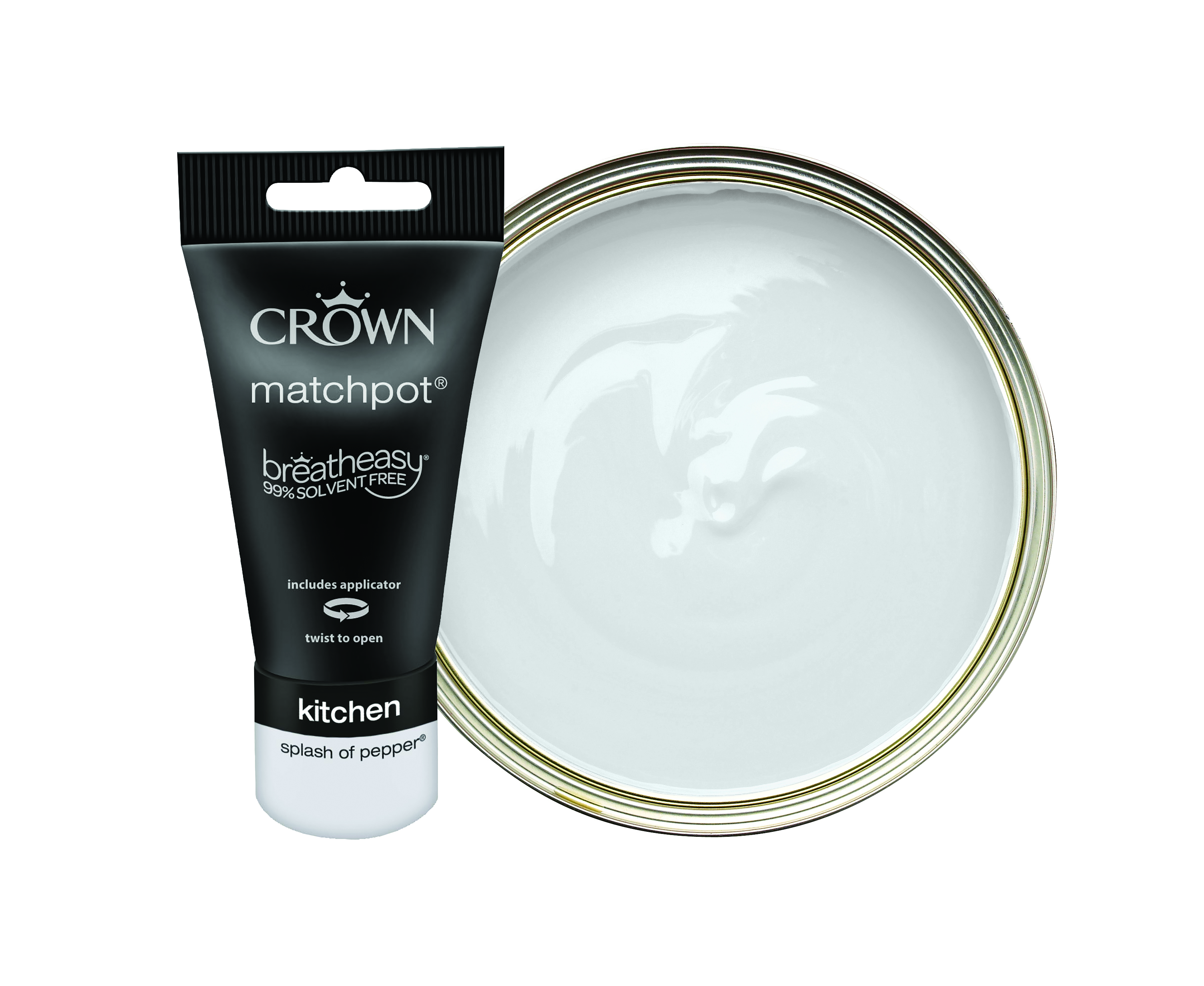 Crown Easyclean Matt Emulsion Kitchen Paint Tester Pot - Splash of Pepper - 40ml