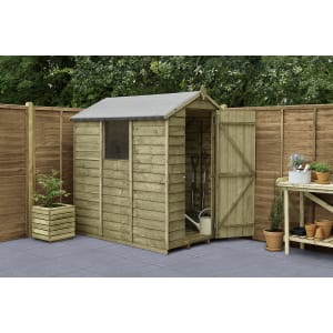 Forest Garden 6 x 4ft Apex Overlap Pressure Treated Shed