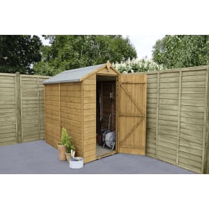 Forest Garden 6 x 4 ft Apex Shiplap Dip Treated Windowless Shed