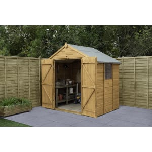 Forest Garden 8 x 6 ft Apex Shiplap Dip Treated Double Door Shed