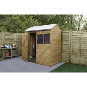 Forest Garden 6 x 4 ft Reverse Apex Shiplap Dip Treated Shed