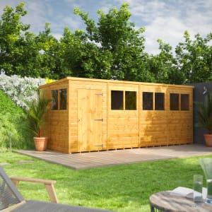 Power Sheds 16 x 6ft Pent Shiplap Dip Treated Shed