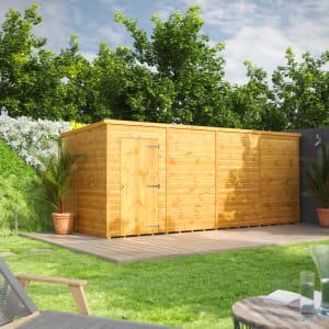 Power Sheds 16 x 6ft Pent Shiplap Dip Treated Windowless Shed