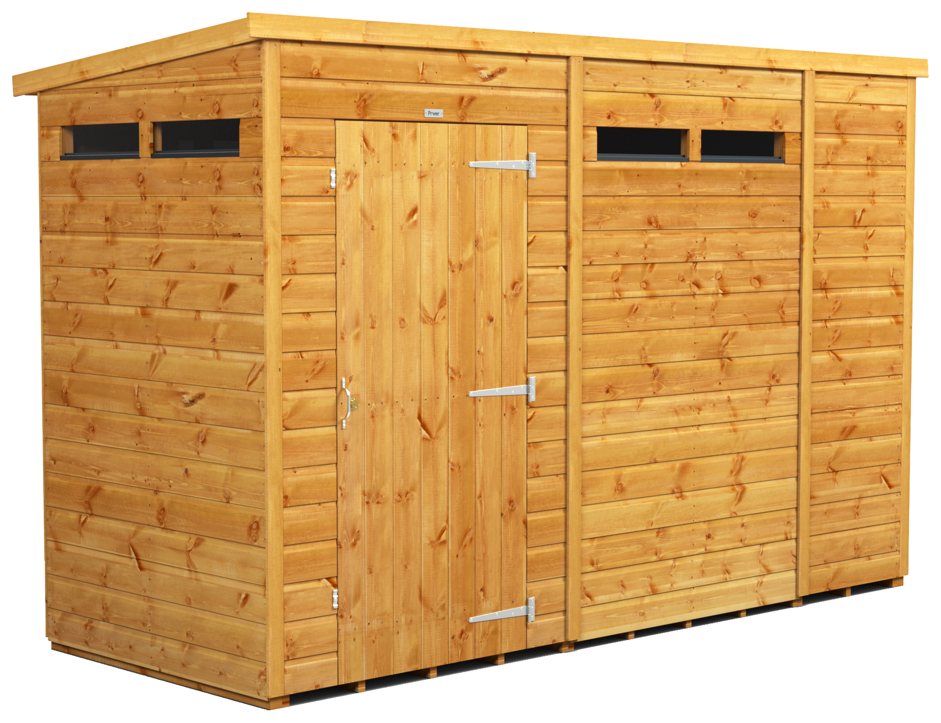 Power Sheds 10 x 4ft Pent Shiplap Dip Treated Security Shed