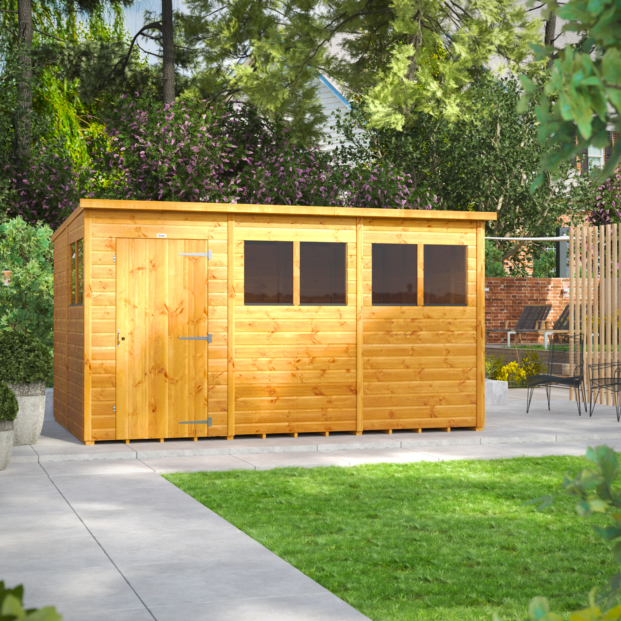 Power Sheds 12 x 8ft Pent Shiplap Dip Treated Shed