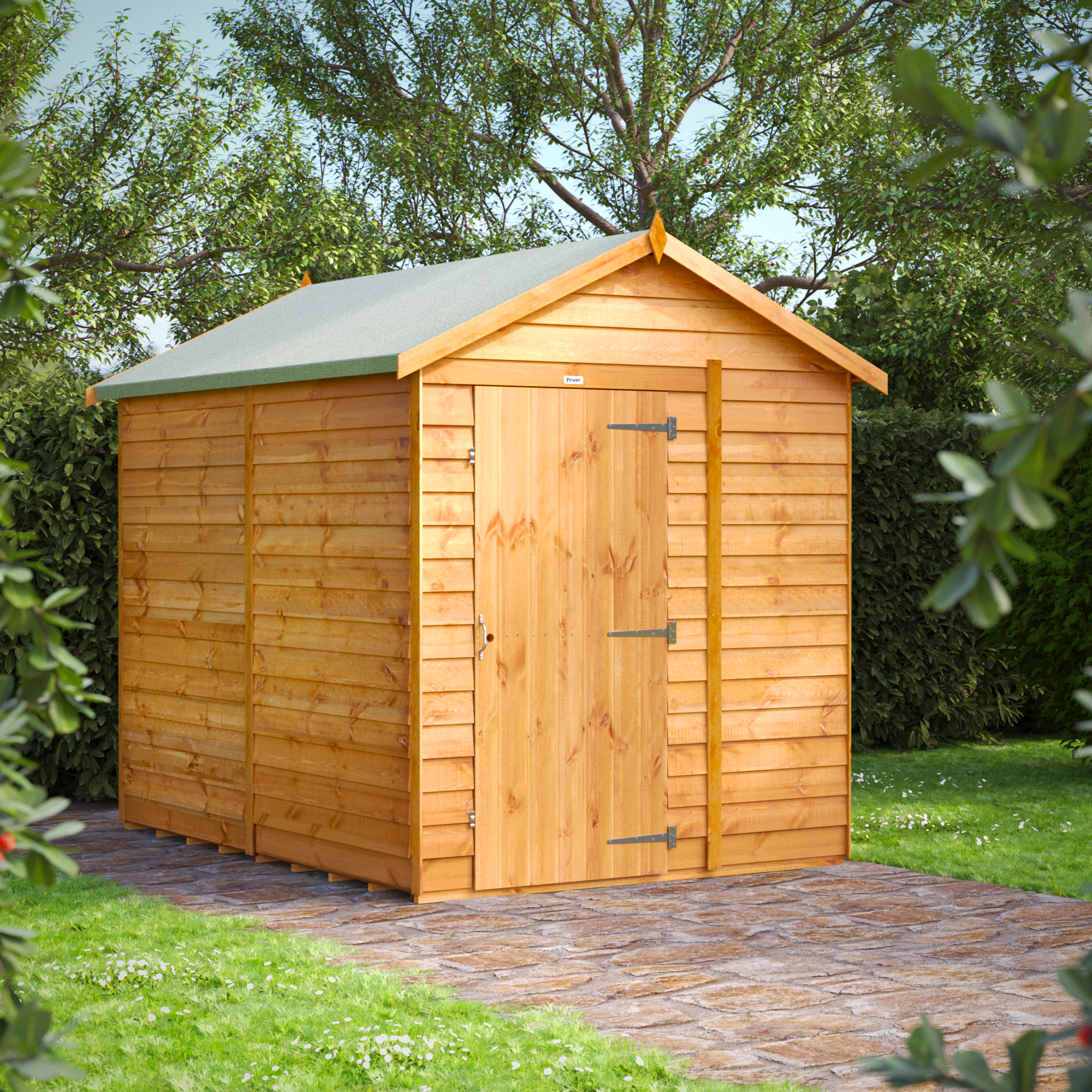 Power Sheds 8 x 6ft Apex Overlap Dip Treated Windowless Shed