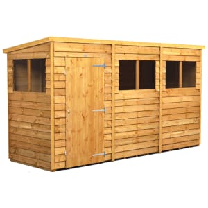 Power Sheds 12 x 4ft Pent Overlap Dip Treated Shed