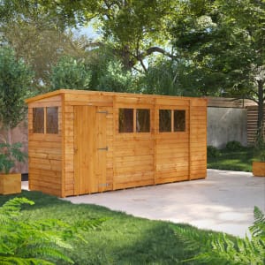 Power Sheds 14 x 4ft Pent Overlap Dip Treated Shed