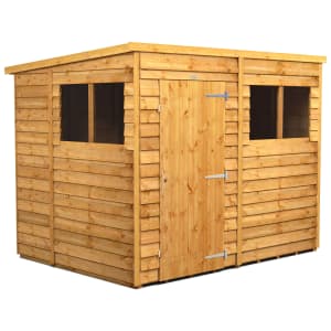 Power Sheds 8 x 6ft Pent Overlap Dip Treated Shed