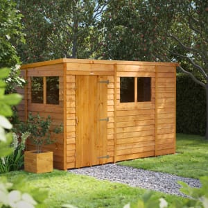 Power Sheds 10 x 6ft Pent Overlap Dip Treated Shed